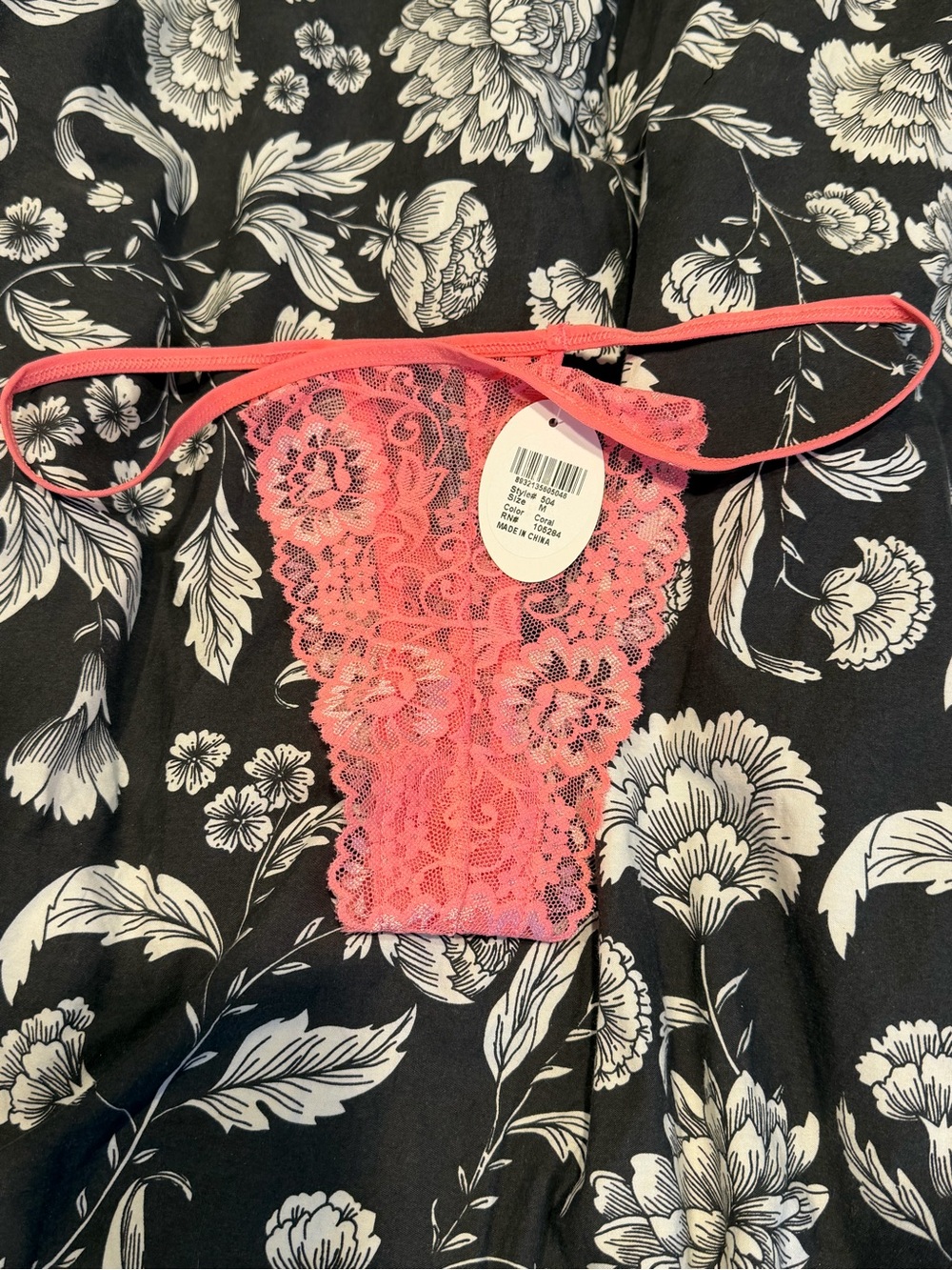 Popsi Lingerie Coral Lace Thong Panty